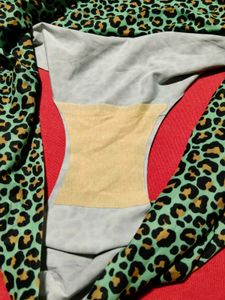 Green with Black &amp; Tan Leopard Print Panty