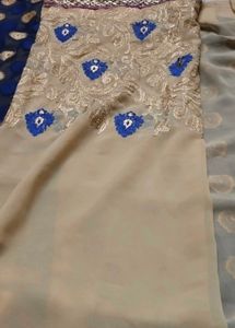 Embroidered Blue Saree