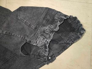 Womens Grey High-Waisted Jeans