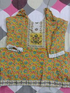 Beautiful Yellow Floral Print Kurta