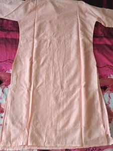 Peach Embroidered Kurta