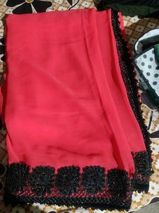 Heavy Border Saree With Blouse