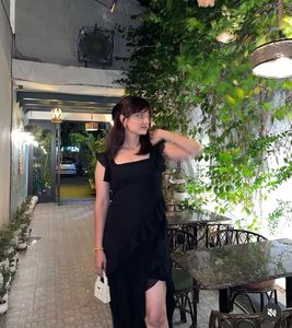 Chic Black Ruffle Dress