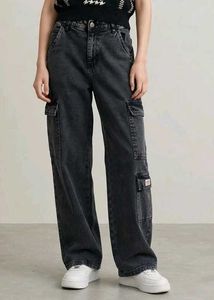 Dark Wash Cargo Jeans