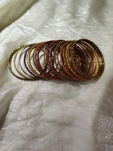 Traditional Multicolor Silk Thread Bangles Set