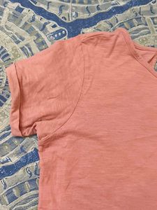 Coral Cut-Out Back T-Shirt