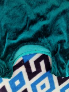 Sea Green Velvet kurta set