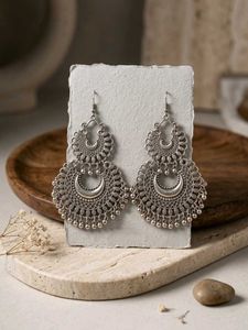 Elegant Silver Jhumka Earrings