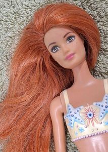 Mermaid Doll with Orange Tail