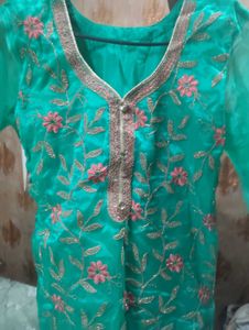 Emerald Green Embroidered Kurta Set