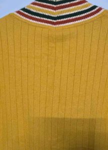 Retro Mustard V-Neck Knit Dress