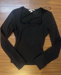 Black Long Sleeve Jersey Top