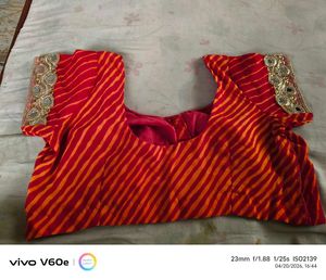 Red Saree with Embellished Border