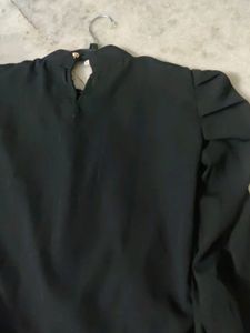 Black Top With Ruffle Sleeves