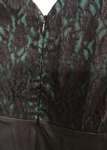 Elegant Black &amp; Green Lace Dress