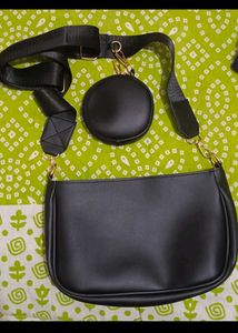 Chic Black Handbag with Coin Purse