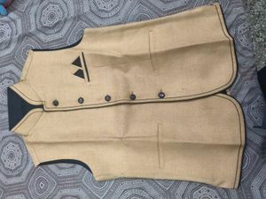 Men's Beige Ethnic Waist Jacket in L 40 size