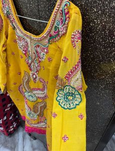 Beautiful Yellow Embroidered Kurta