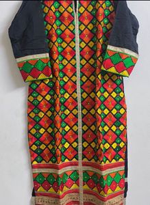 Multicoloured Embroided Kurta