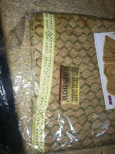 Elegant Gold Saree with Blouse