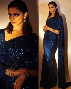 Sparkling Royal Blue Sequin Saree