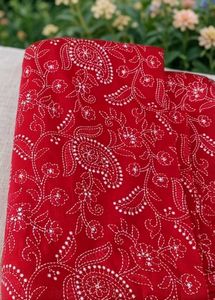 Red Paisley Print Dress Material