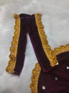 Laduu Gopal  Beautiful Meroon Velvet Dress