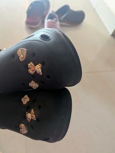 Cute Embellished Black Clogs