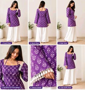 New styles Purple short kurti-M