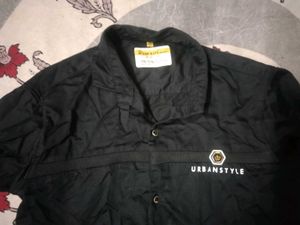 URBANSTYLE Men's Black Casual Shirt