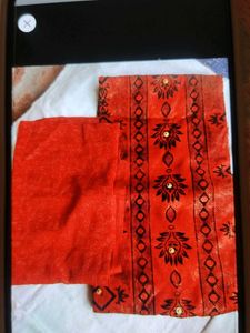 Orange Printed Kurta Set