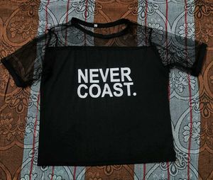 Black Sheer Sleeve T-Shirt
