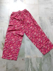 Vibrant Pink Floral Print Palazzo Pants