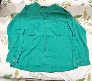 Emerald Green Button-Up Shirt