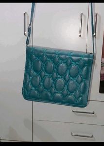 Quilted Teal Crossbody Bag