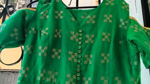 Vibrant Green Printed Kurta gown