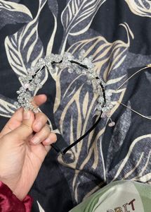 Stunning White Stone hair band with floral hairban