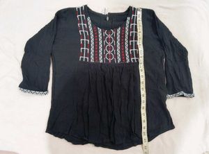 Embroidered Black Kurta
