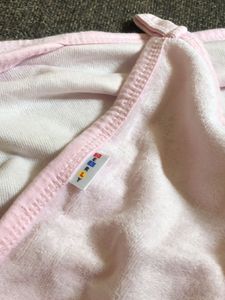 Baby Pink Hooded Towel with Bunny Applique