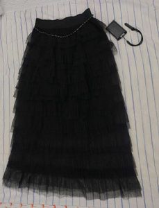 Gothic Black Ruffle Skirt
