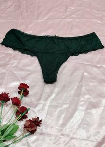 Lace Trim Thong Panties (3-Pack)