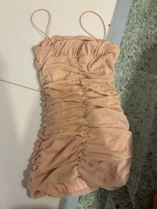 Ruched Spaghetti Strap Mini Dress