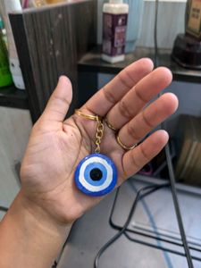 Evil Eye Keychain Blue White
