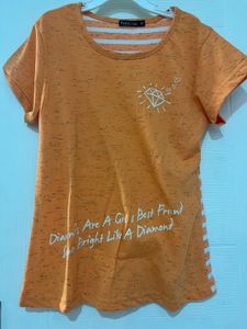 Beautiful Orange N White Top 32 Size