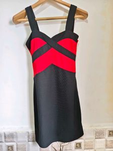 Chic Red &amp; Black Mini Dress Extra Small Size