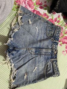 Distressed Denim Shorts