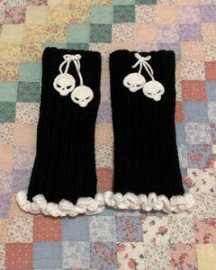 Crocheted Leg Warmers with Skull