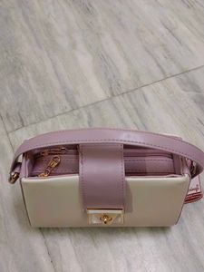 Elegant Cream &amp; Lilac Handbag