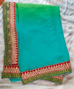Georgette Designer Dual Shade Saree
