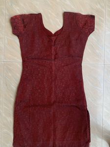 Maroon Embroidered Kurta